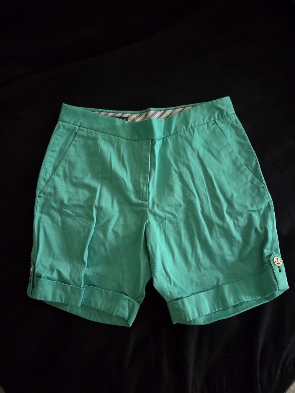 Brooks Brothers Bright Teal Cuffed Bermuda Shorts